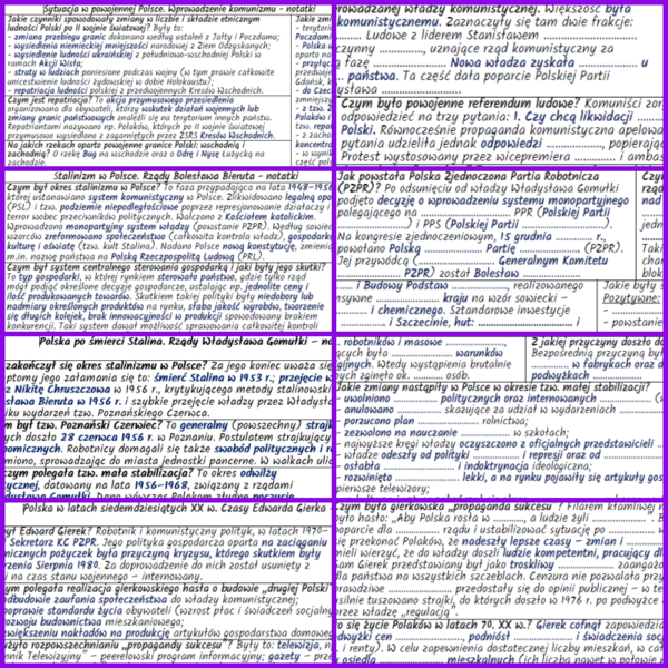 Rozkwit komunizmu w powojennej Polsce – komplet NOTATEK i KART PRACY