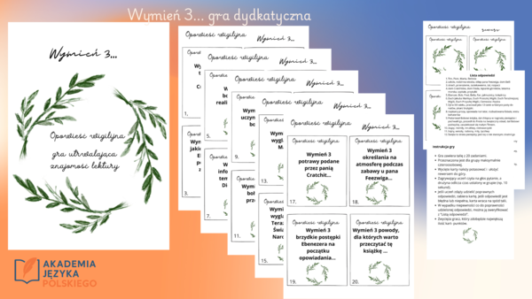 Dydaktyczna gra karciana utrwalająca treść "Opowieści wigilijnej" - ala 5 sekund