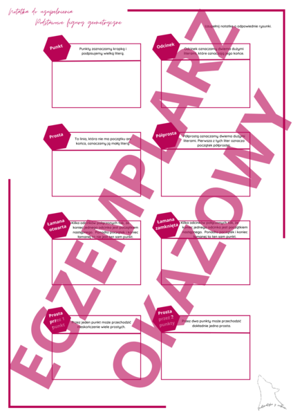 Podstawowe figury geometryczne - notatka do uzupełnienia