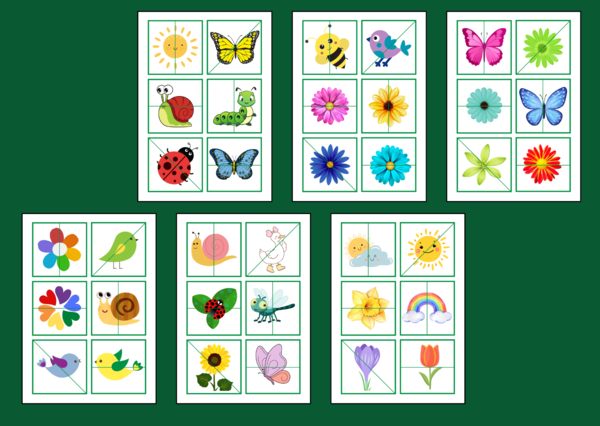 WIOSNA – puzzle – układanka- układanki – biblioteka – świetlica – przedszkole – 36 wersji