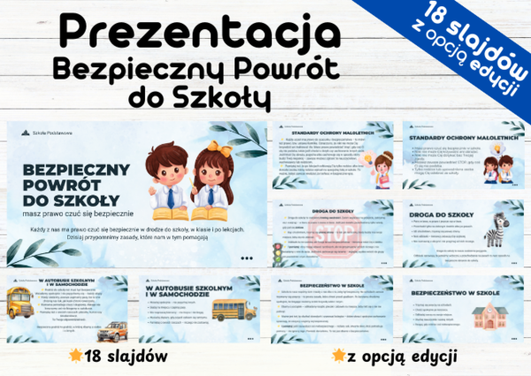 Prezentacja multimedialna „Bezpieczny powrót do szkoły 2025/2026” (klasy 1–3)