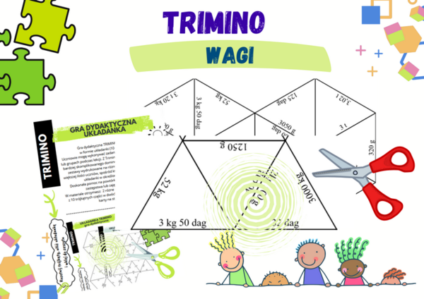 Wagi – układanka trimino w dwóch wersjach