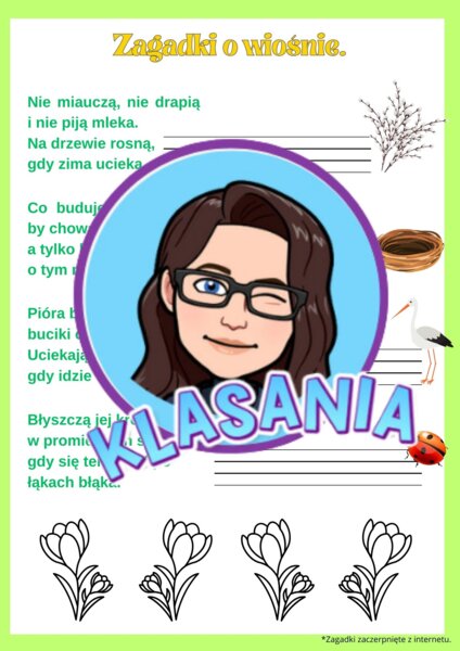 Wiosna- karty pracy klasa 1 (dodatkowe)