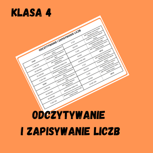 Klasa 4. Odczytywanie i zapisywanie liczb - domino