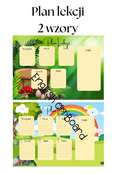Plan lekcji - 2 wzory.