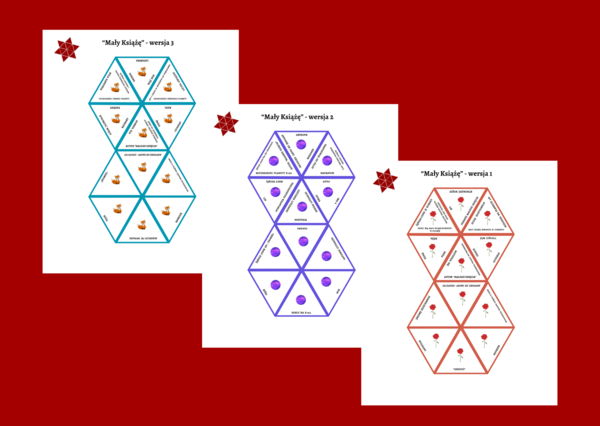 " MAŁY KSIĄŻĘ" – kl. 4-8 – trimino 12 elementów