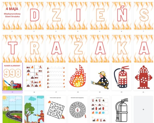 Dzień Strażaka - girlanda + zadania