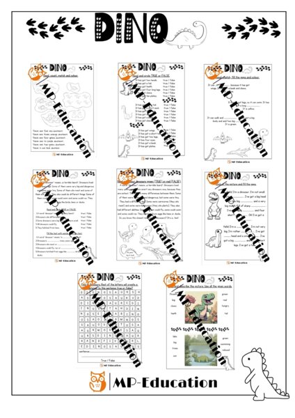 Dzień dinozaura - czytanie, pisanie, mówienie