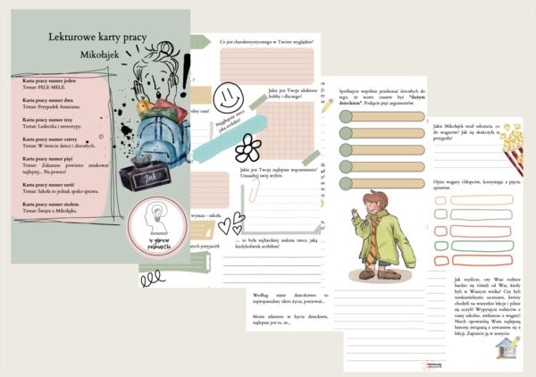 Lekturowe karty pracy - Mikołajek