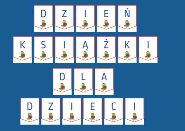 DZIEŃ KSIĄŻKI DLA DZIECI – girlanda – napis – gazetka – wersja 2