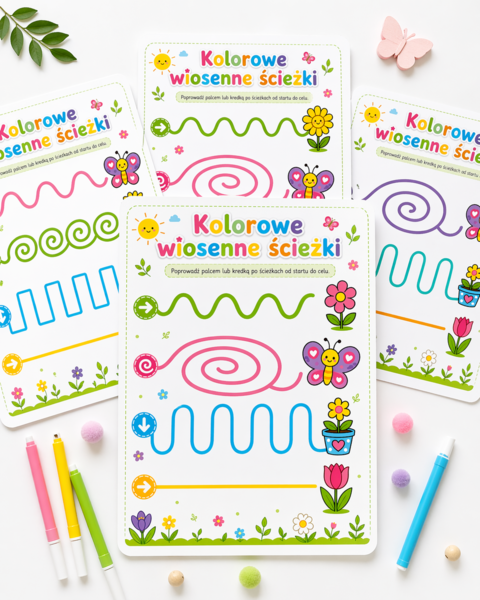 Kolorowe wiosenne ścieżki