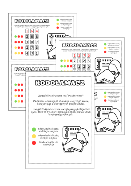 KODOŁAMACZ. Łamigłówki logiczne. Kodowanie. Koniec roku szkolnego.