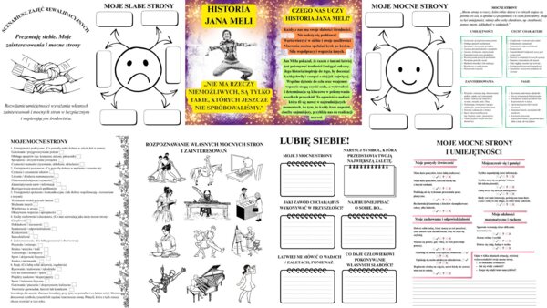 SCENARIUSZ ZAJĘĆ REWALIDACYJNYCH Prezentuję siebie. Moje zainteresowania i mocne strony / KARTY PRACY