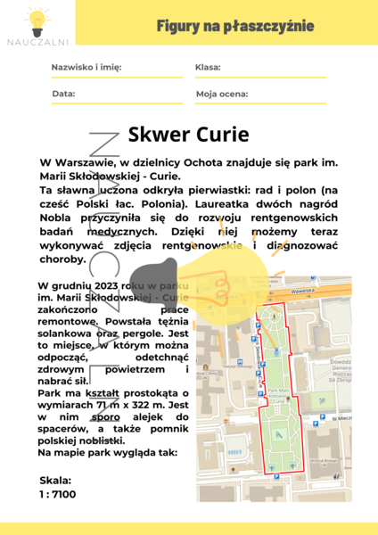 Projekt Figury na płaszczyźnie "Skwer Curie" kl. 6