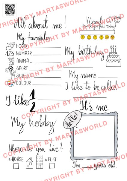 "All About Me" – twórcza karta pracy na Twoje lekcje!