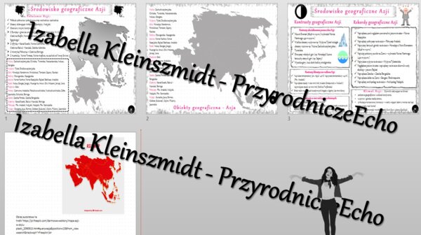 Sketchnotka - notatka „Środowisko przyrodnicze Azji” wykonana w power point do edycji. Geografia 8; „Azja”