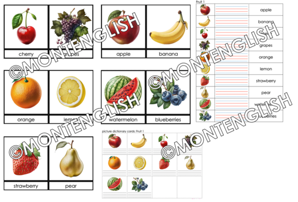 Zestaw kart obrazkowych: FRUIT SET 1