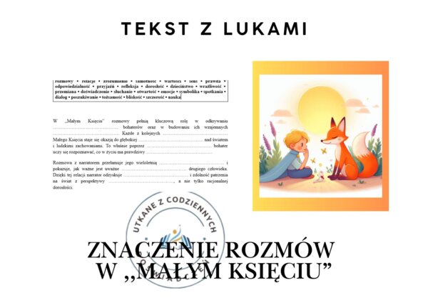 TEKST Z LUKAMI — „Mały Książę”. Znaczenie rozmów w utworze