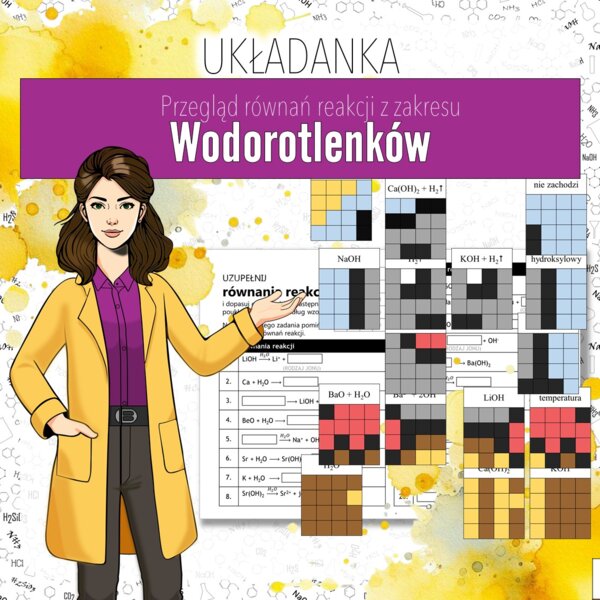 Wodorotlenki: Reakcje wodorotlenków - Układanka (chemia, kl 7/8)