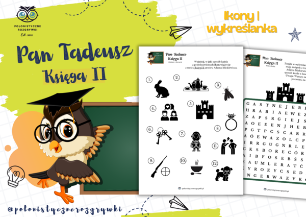 Pan Tadeusz. Księga II. Ikony. Wykreślanka. Lektura obowiązkowa