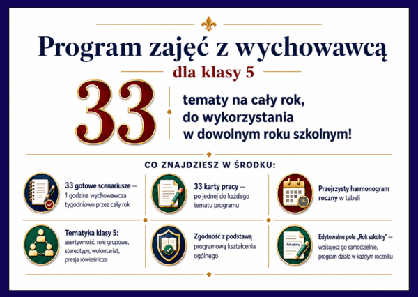 👨‍🏫PROGRAM ZAJĘĆ Z WYCHOWAWCĄ - klasa 5 (edycja uniwersalna) - powrót do szkoły