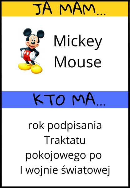 Gra Ja mam, kto ma - Europa i świat po I wojnie światowej