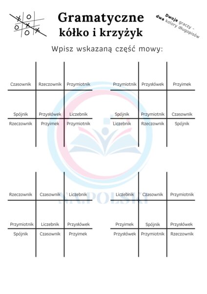 Gramatyczne kółko i krzyżyk