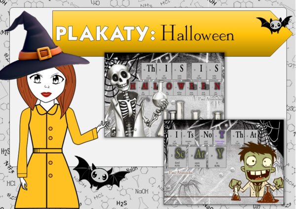 Chemia. Plakat. Szkolna gazetka ścienna. Halloween.