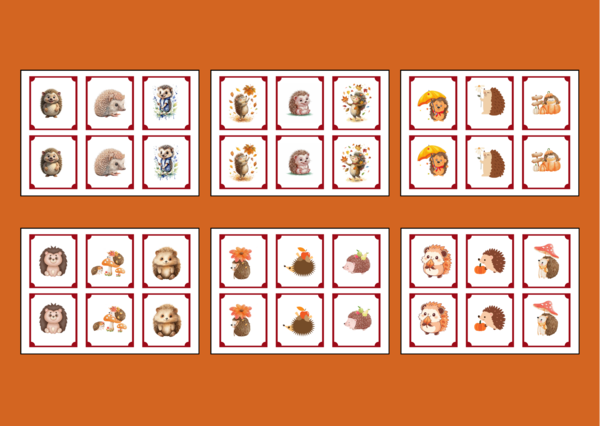 DZIEŃ JEŻA – memory – 36 szt. - biblioteka - świetlica