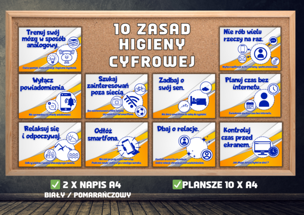 Gazetka szkolna - 10 ZASAD HIGIENY CYFROWEJ