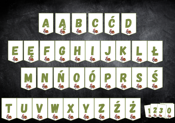 ALFABET ŚWIĄTECZNY ZIELONY