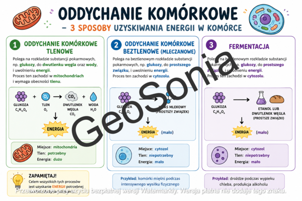 Sposoby oddychania organizmów biologia klasa 5 sketchnotka