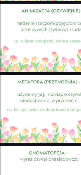 Gazetka szkolna - wiosenne środki stylistyczne