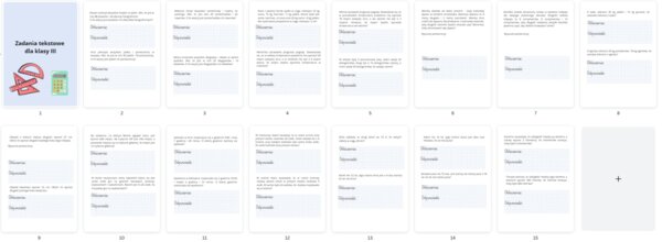 Zadania tekstowe dla klasy 3 - poziom łatwy