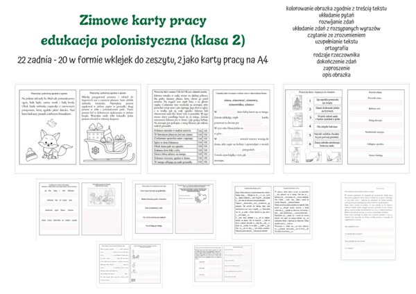 Zimowe karty pracy edukacja polonistyczna (klasa 2) pdf