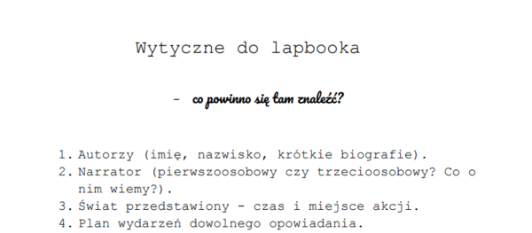 Wytyczne do lapbooka - Mikołajek