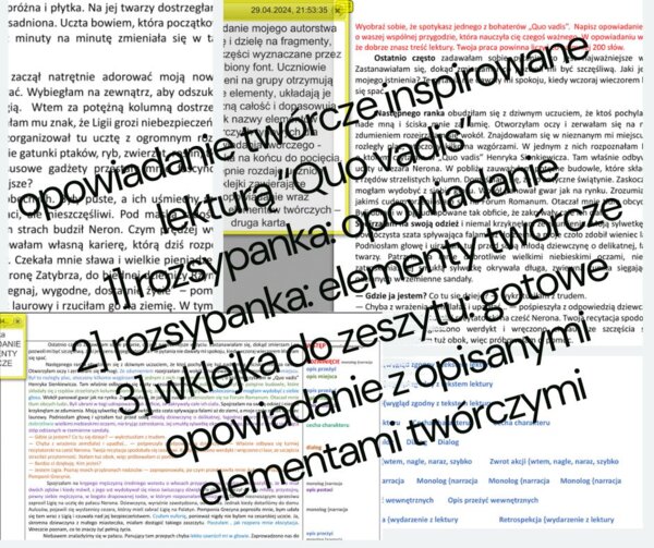 Opowiadanie twórcze inspirowane lekturą "Quo vadis" Henryka Sienkiewicza