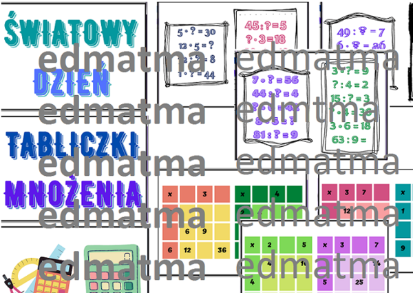 Dzień tabliczki mnożenia - gazetka wersja kolorowa