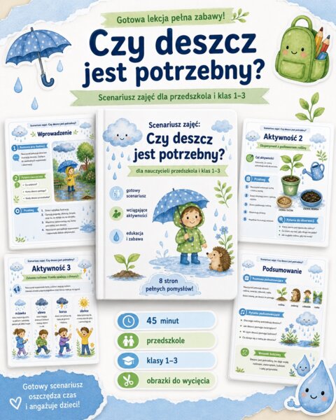 Scenariusz zajęć. Czy deszcz jest potrzebny?