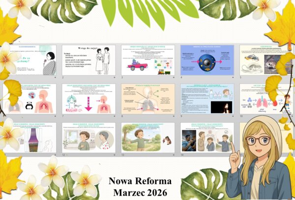 Prezentacja multimedialna w PowerPoint do edycji „Po co oddychamy?” wykonana na podstawie podręcznika „Przyroda” Nowa Era. Przyroda 4. Dział „Jak działa moje ciało?".