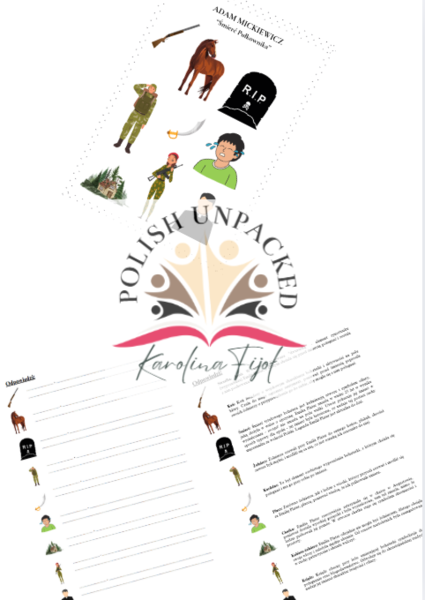 Ikony (obrazki, symbole) + odpowiedzi "Śmierć Pułkownika" Adam Mickiewicz