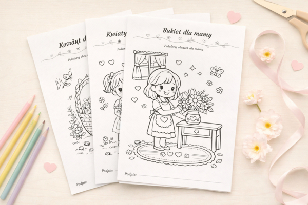 Bukiet dla mamy [Kolorowanka]