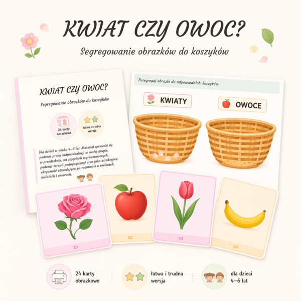 Kwiat czy owoc? – segregowanie obrazków
