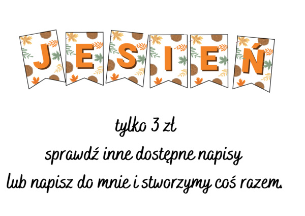 Napis "Jesień" - cena promocyjna 3 zł