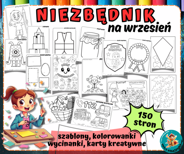NIEZBĘDNIK NA WRZESIEŃ - SZABLONY, KOLOROWANKI, KARTY - DZIEŃ: KROPKI, CHŁOPAKA, JESIENI, LIŚCIA