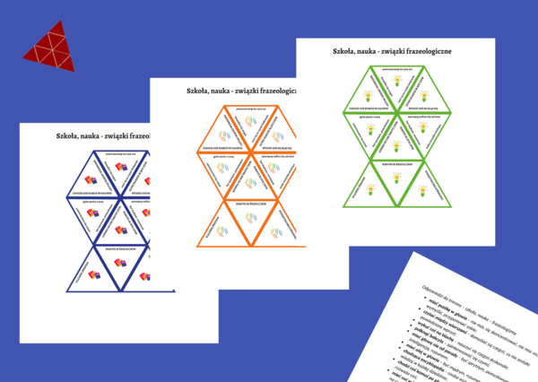 POWRÓT DO SZKOŁY - szkoła - nauka - trimino - FRAZEOLOGIZMY - związki frazeologiczne - 9 elementów + odpowiedzi