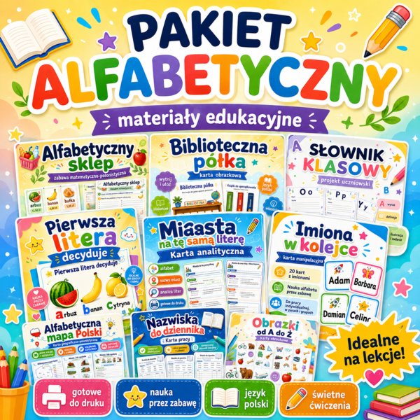 ALFABETYCZNA PRZYGODA – materiały, dzięki którym dzieci uczą się przez zabawę