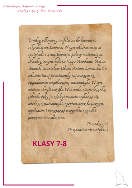 Matematyczny escape room z okazji Dnia Matematyki dla klas 7-8