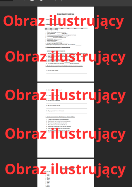 English Class B1 unit 3 test (sprawdzian / praca klasowa)
