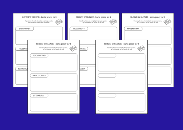 Powrót do szkoły - SŁOWO W SŁOWIE - karta pracy